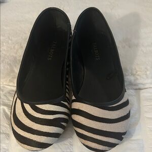 Talbots Zebra Print Flats in Black and White.